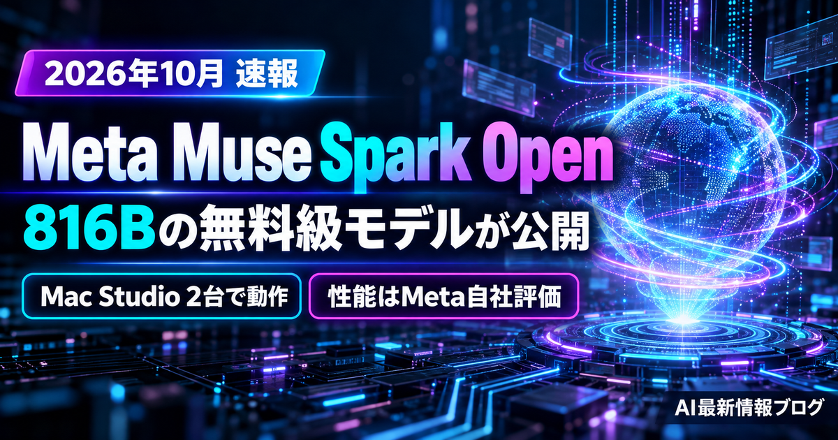 Meta Muse Spark Open 最新ニュース