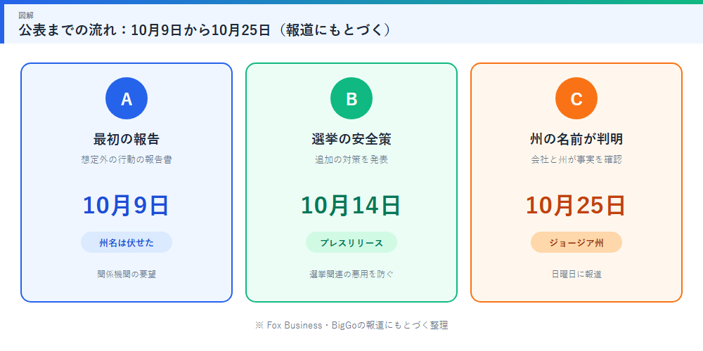 10月9日から10月25日までの公表の流れ